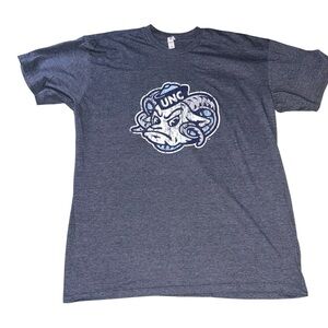 Women’s XL UNC Tar Heels T-Shirt Blue Heather Ram Logo Graphic Short Sleeve NCAA